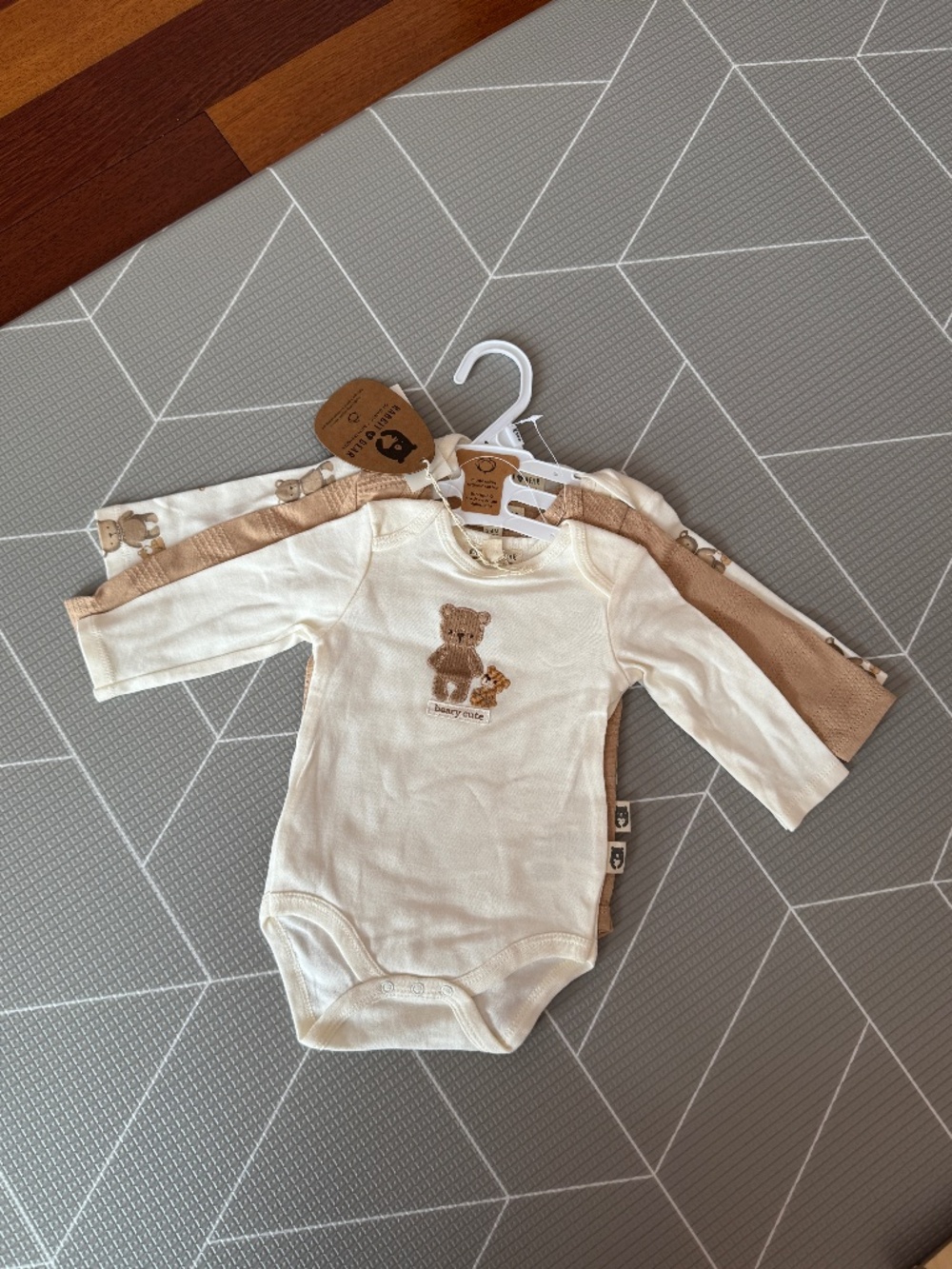 Set of three bodysuits for baby